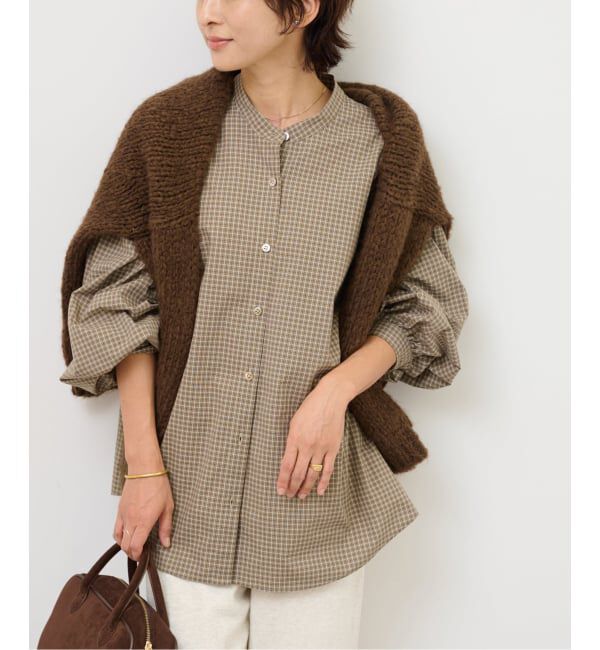 JOURNAL STANDARD relume「チェックボウタイブラウス」|シャツ・ブラウス|ブラウン