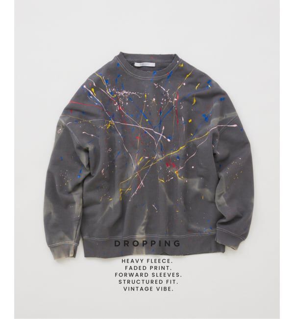 JOURNAL STANDARD「ドロッピング ペイント クルーネック スウェット」|スウェット・ジャージ|ブラック A