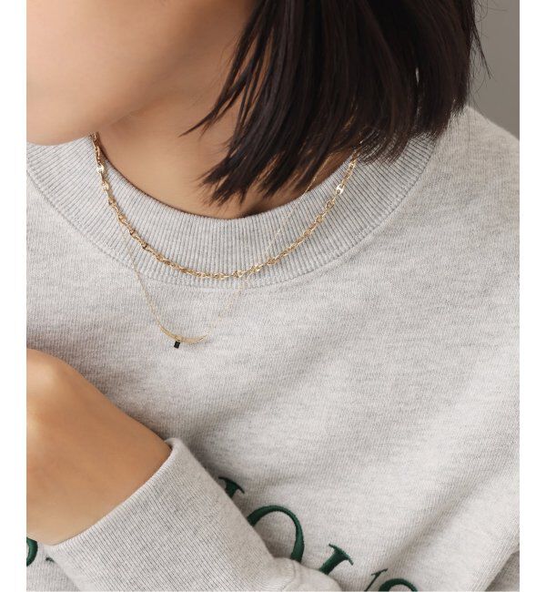 Lilas by Spick&Span「ホライズンスクエアオニキスネックレス K10」|ネックレス|