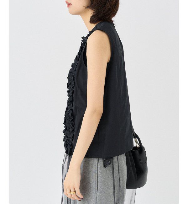 HARDY NOIR「タフタフリルノースリーブブラウス」|シャツ・ブラウス|