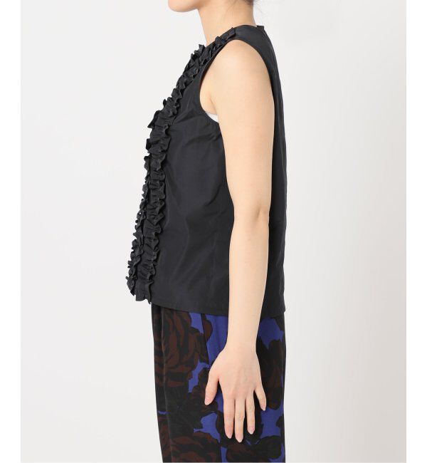 HARDY NOIR「タフタフリルノースリーブブラウス」|シャツ・ブラウス|