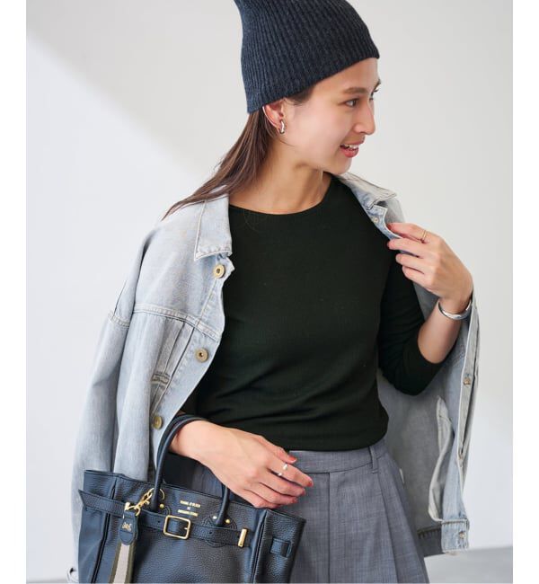 FRAMeWORK「ウールテレコ2WAYプルオーバー」|Tシャツ・カットソー|ブラック