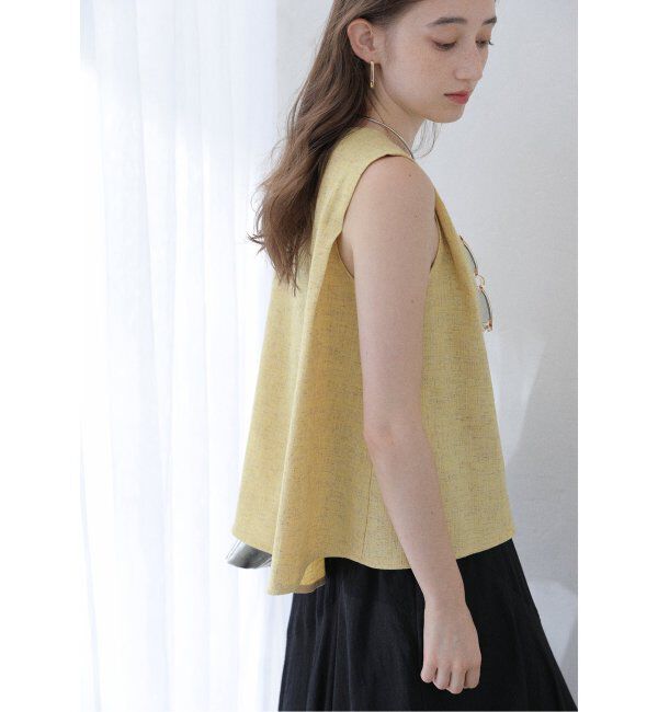  「【洗える】ツイードキーネックプルオーバー」|シャツ・ブラウス|