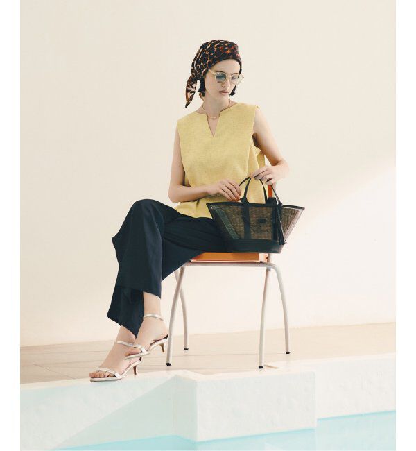  「【洗える】ツイードキーネックプルオーバー」|シャツ・ブラウス|