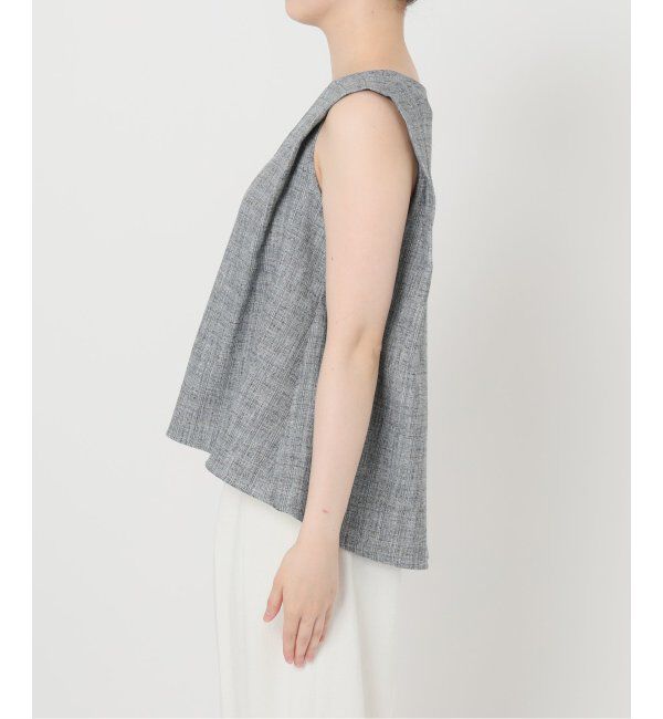  「【洗える】ツイードキーネックプルオーバー」|シャツ・ブラウス|