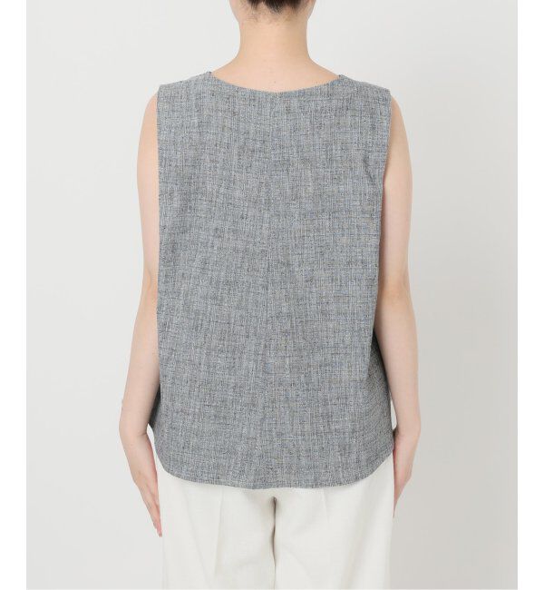  「【洗える】ツイードキーネックプルオーバー」|シャツ・ブラウス|