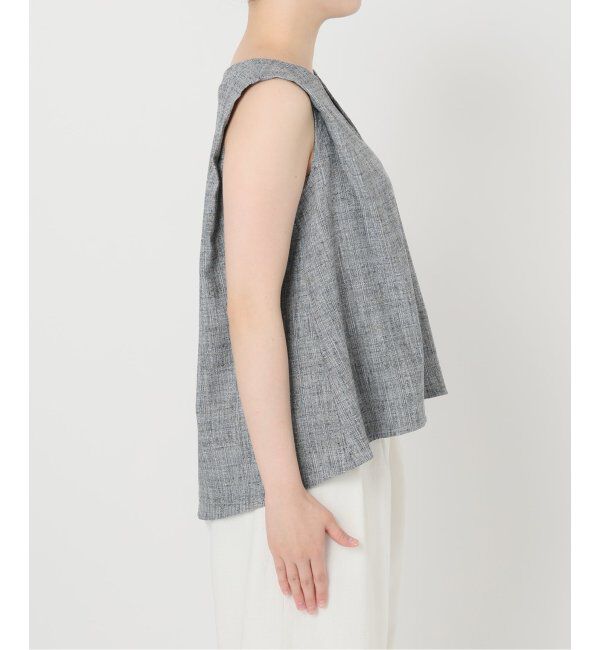 「【洗える】ツイードキーネックプルオーバー」|シャツ・ブラウス|