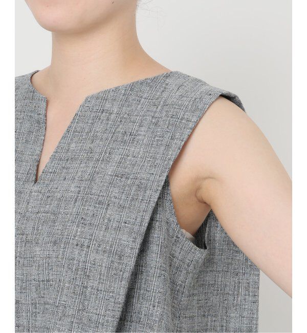  「【洗える】ツイードキーネックプルオーバー」|シャツ・ブラウス|