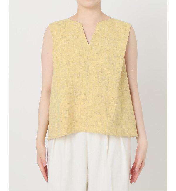  「【洗える】ツイードキーネックプルオーバー」|シャツ・ブラウス|