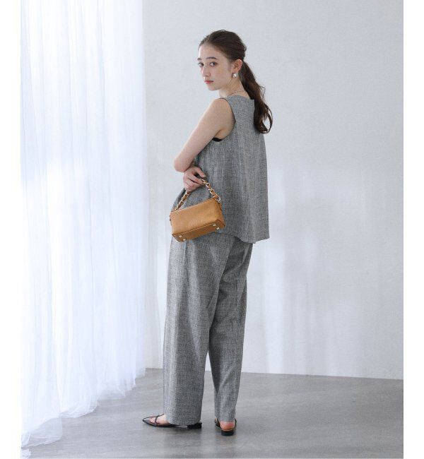  「【洗える】ツイードキーネックプルオーバー」|シャツ・ブラウス|