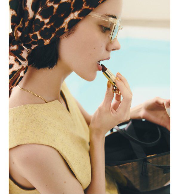  「【洗える】ツイードキーネックプルオーバー」|シャツ・ブラウス|イエロー