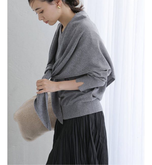  「【洗える】ファインメリノウールストールニット」|ニット・セーター|