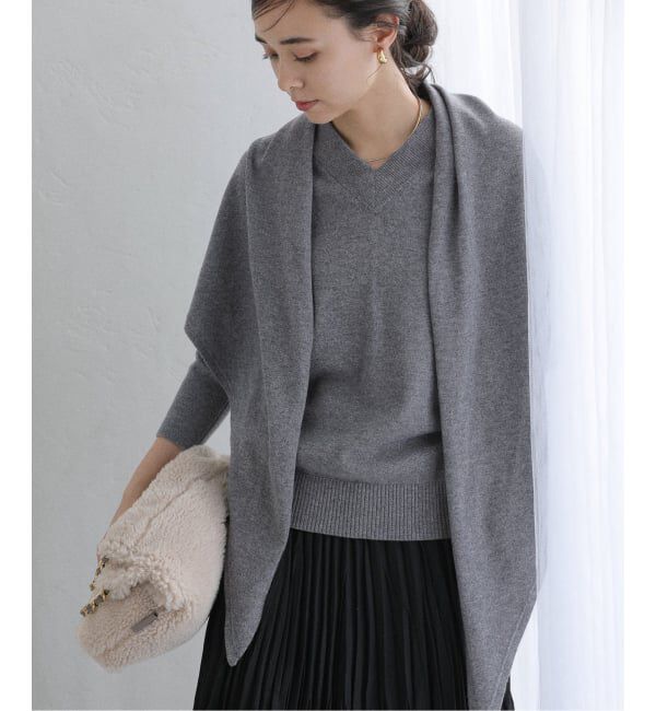  「【洗える】ファインメリノウールストールニット」|ニット・セーター|