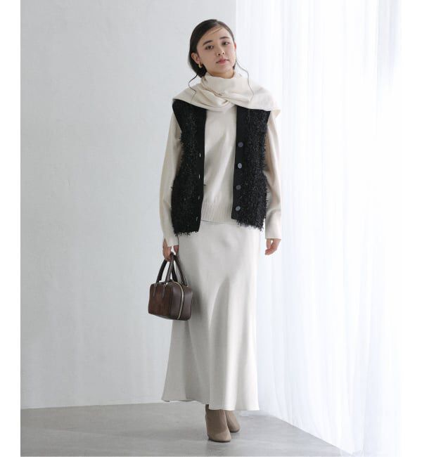  「【洗える】ファインメリノウールストールニット」|ニット・セーター|