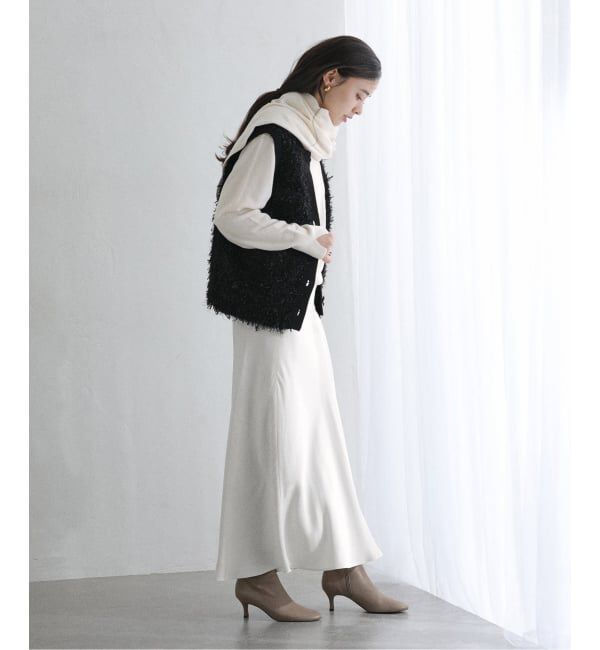  「【洗える】ファインメリノウールストールニット」|ニット・セーター|