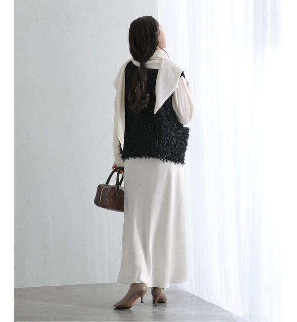  「【洗える】ファインメリノウールストールニット」|ニット・セーター|