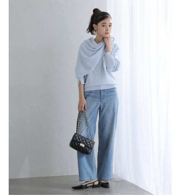  「【洗える】ファインメリノウールストールニット」|ニット・セーター|