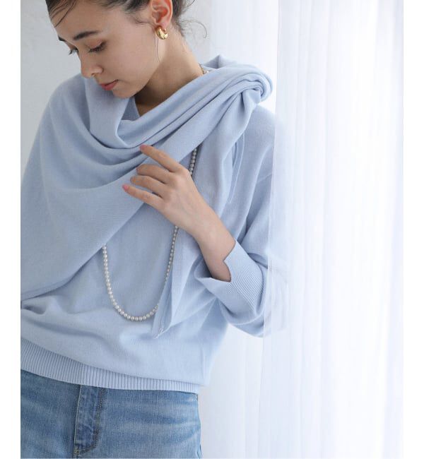 「【洗える】ファインメリノウールストールニット」|ニット・セーター|