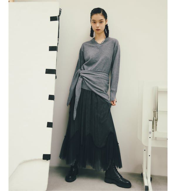  「【洗える】ファインメリノウールストールニット」|ニット・セーター|