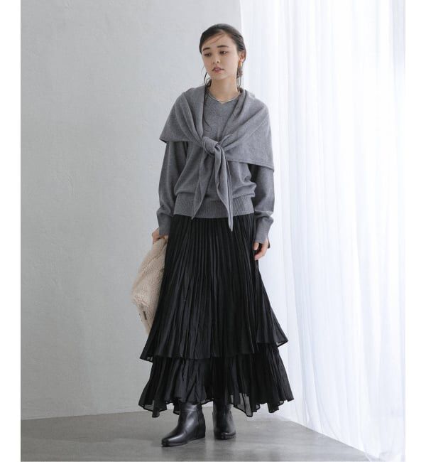  「【洗える】ファインメリノウールストールニット」|ニット・セーター|