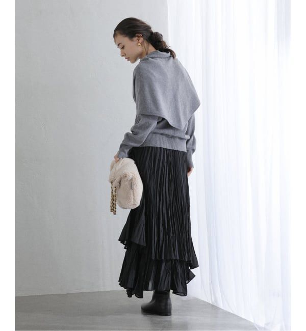  「【洗える】ファインメリノウールストールニット」|ニット・セーター|