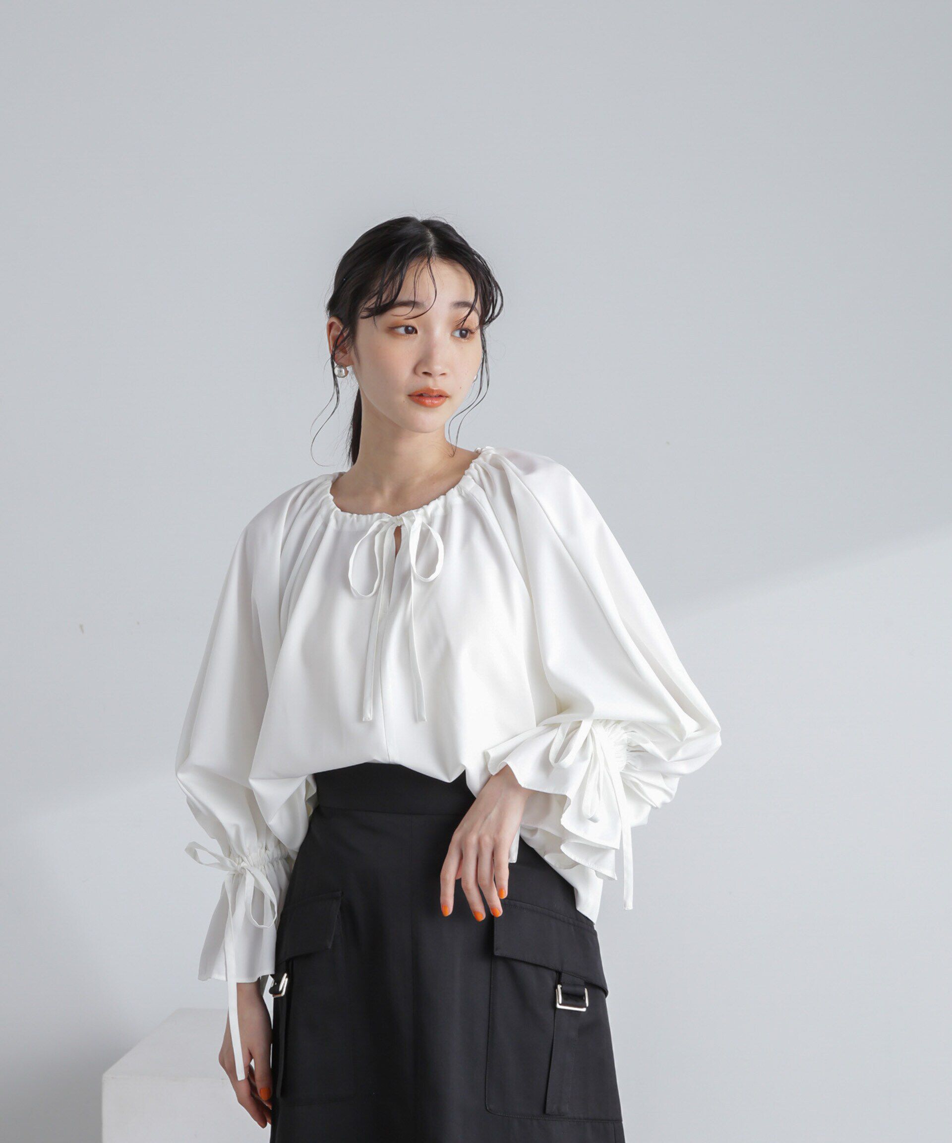 nano･universe「前後2wayキャンディースリーブブラウス」|シャツ・ブラウス|