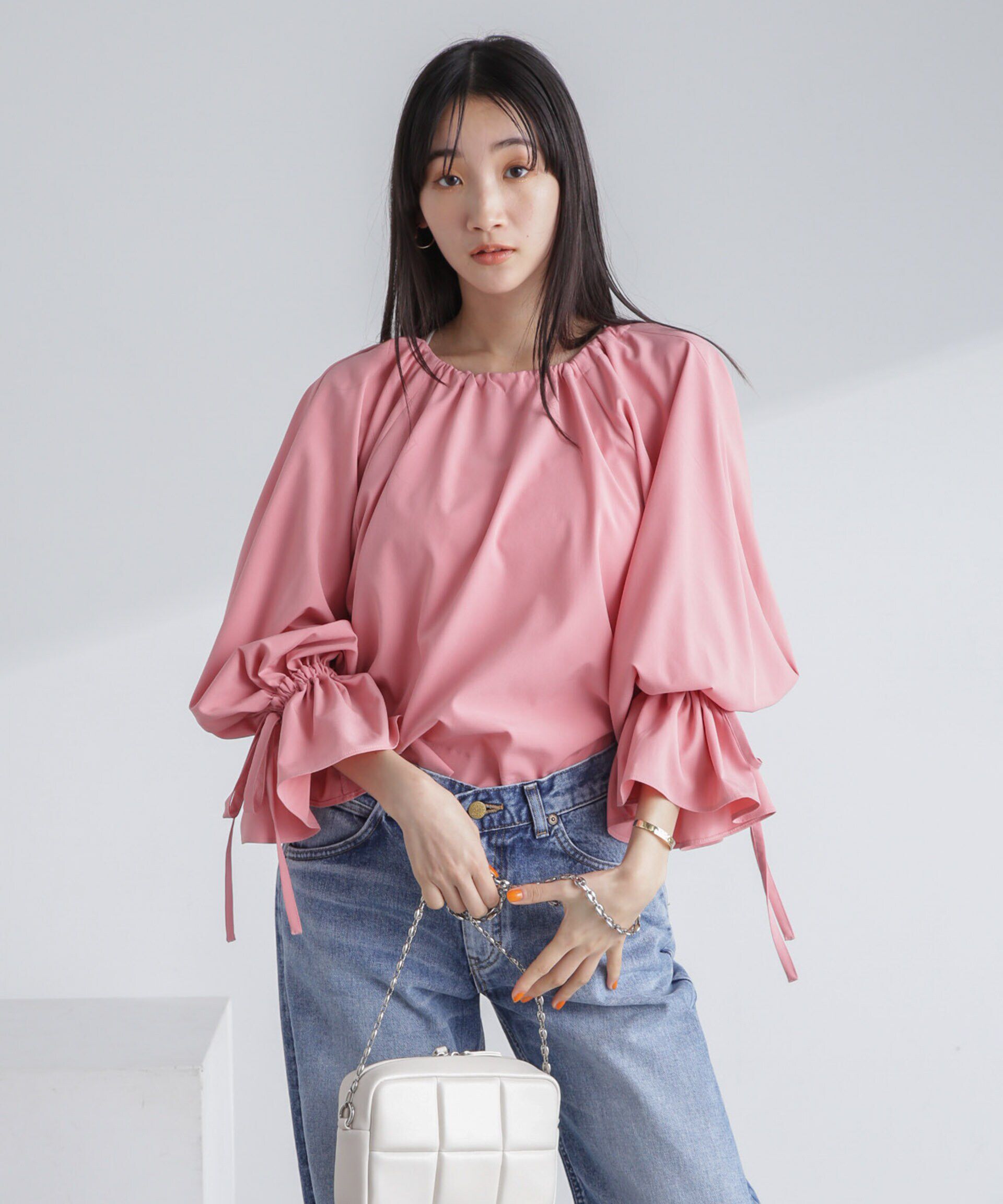 nano･universe「前後2wayキャンディースリーブブラウス」|シャツ・ブラウス|