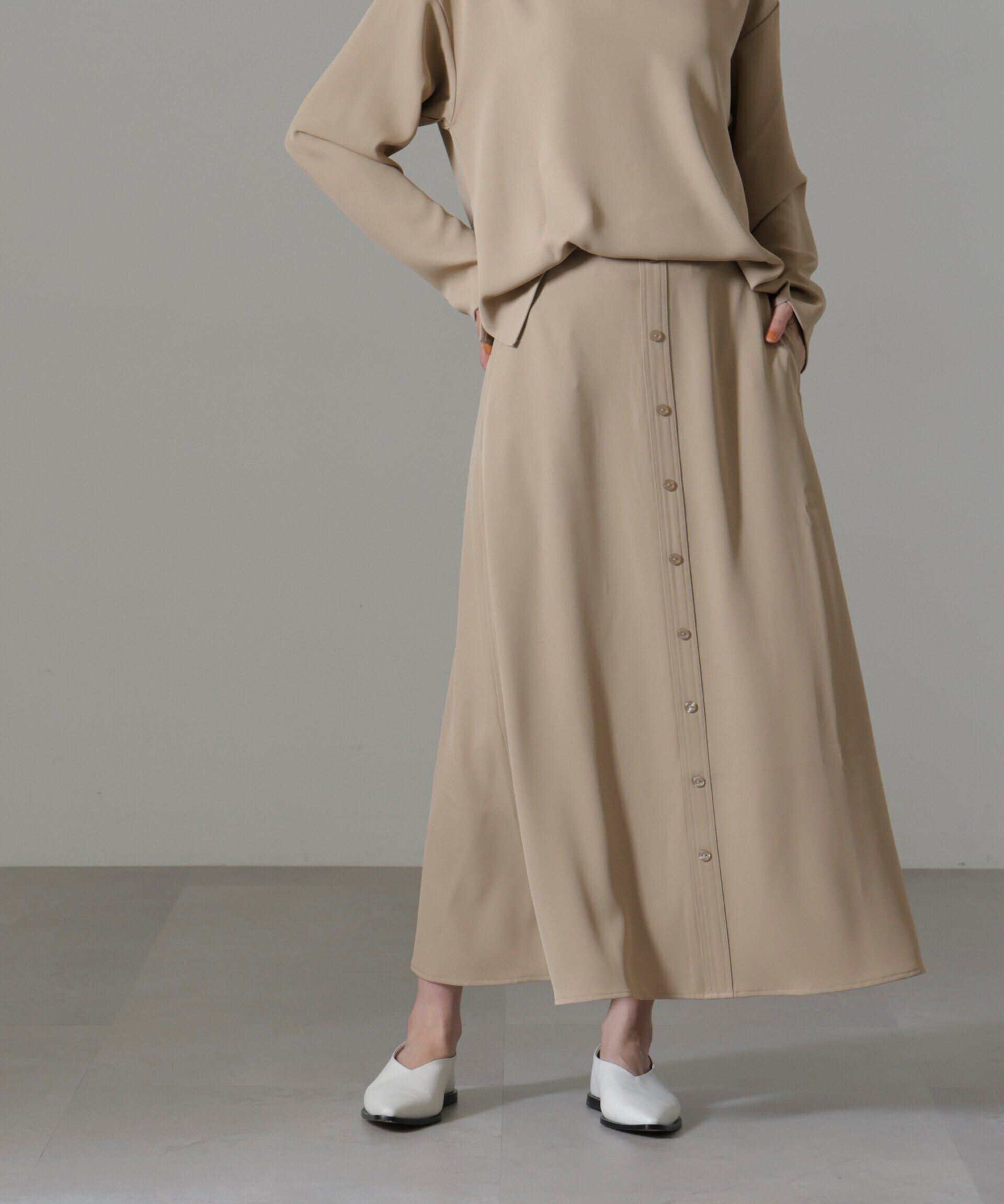 nano･universe「フロントボタンフレアスカート(セットアップ可)」|スカート|