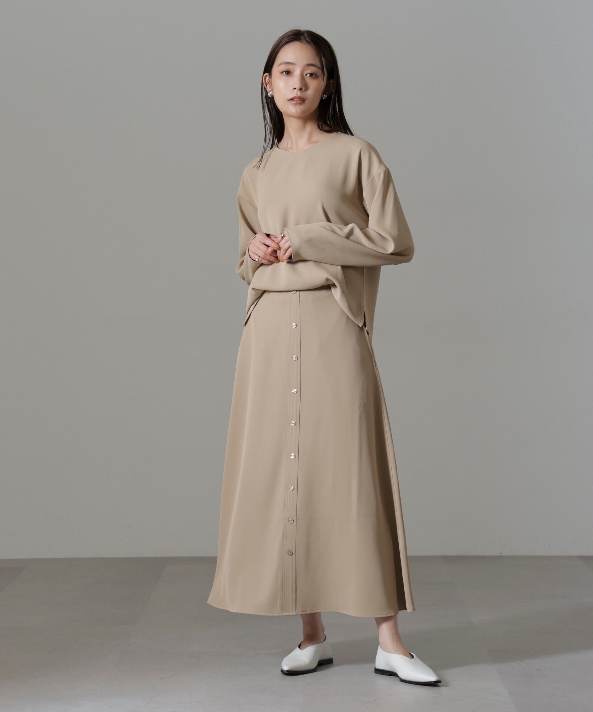 nano･universe「フロントボタンフレアスカート(セットアップ可)」|スカート|