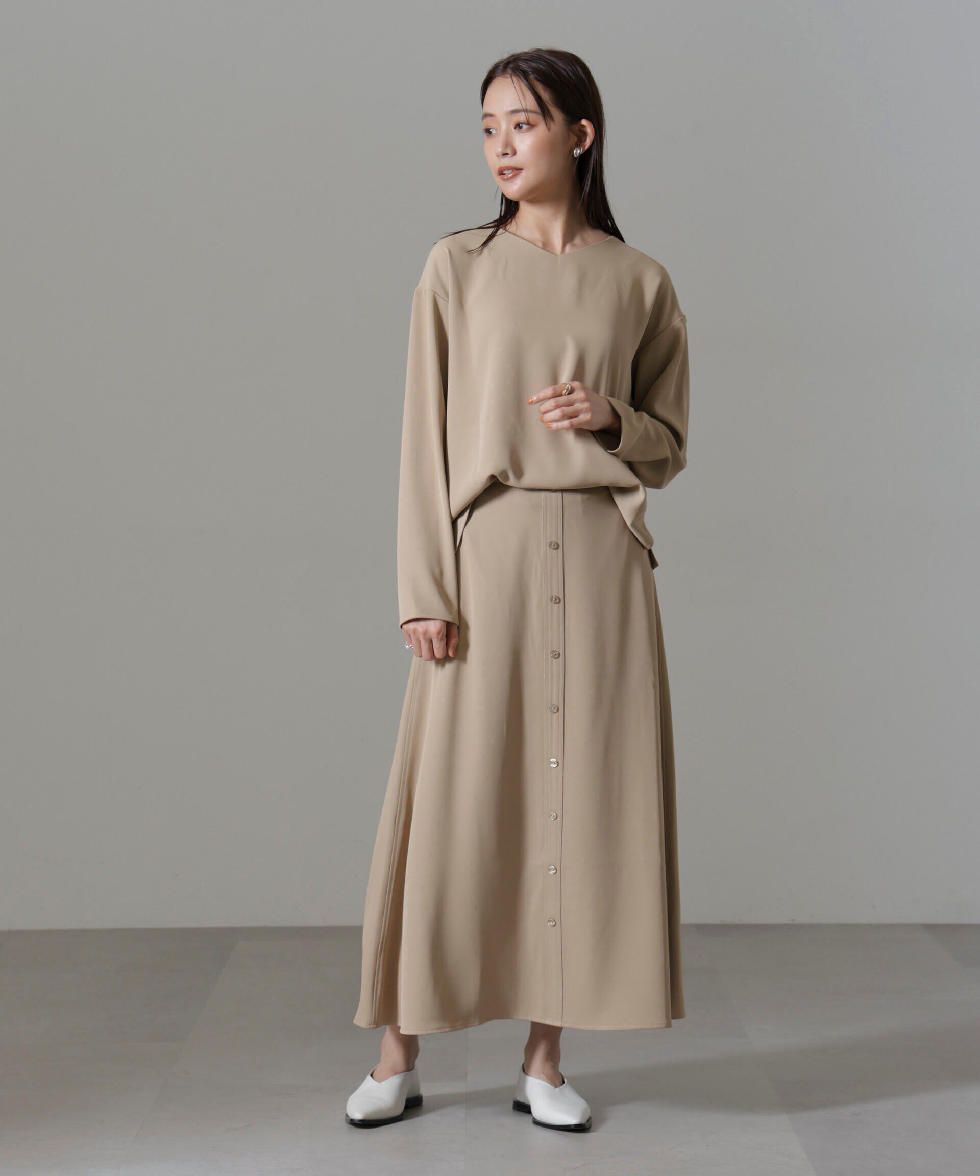 nano･universe「フロントボタンフレアスカート(セットアップ可)」|スカート|