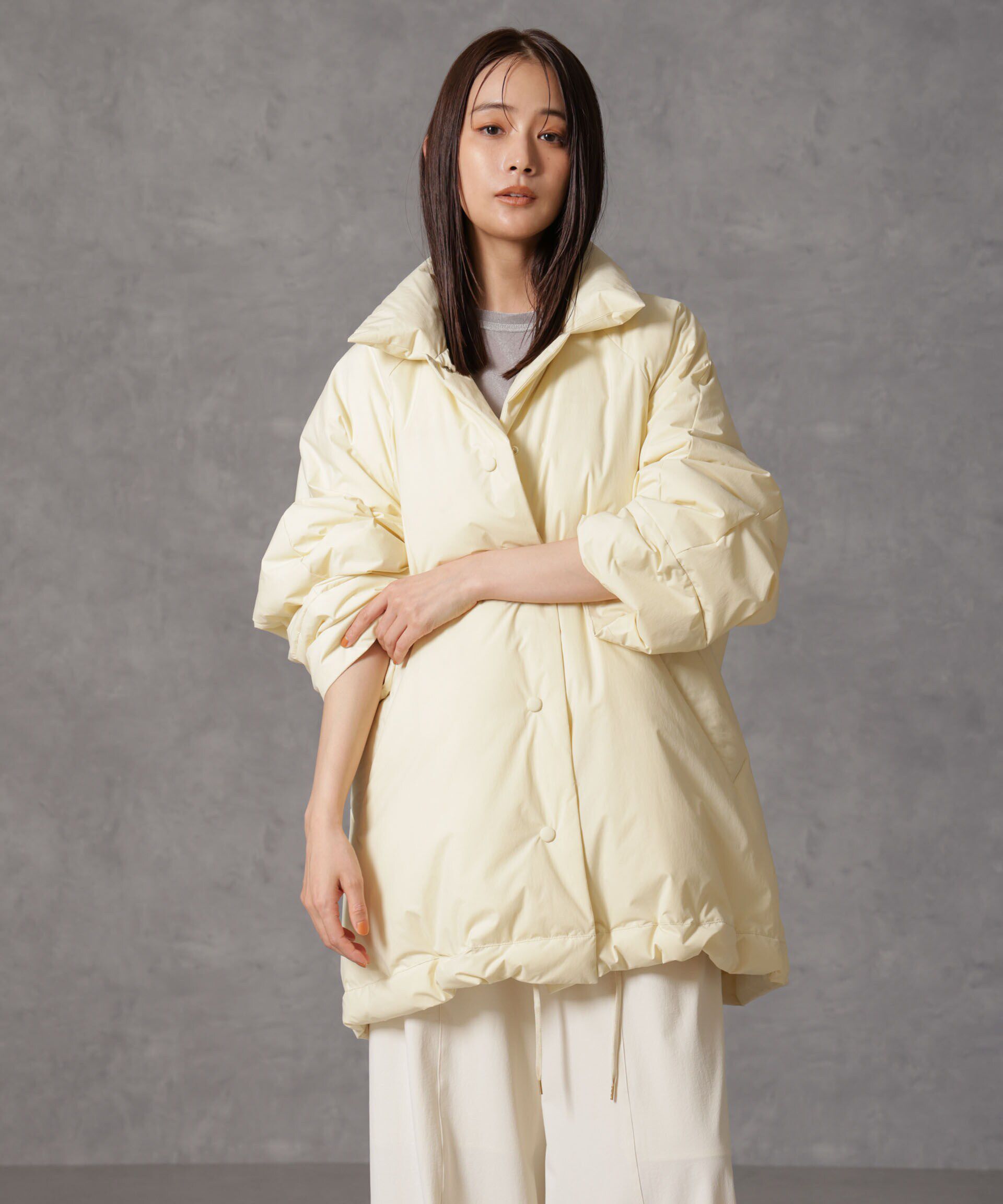 nano･universe「「西川ダウン(R)」ミドル丈バックタックコート」|ダウン|