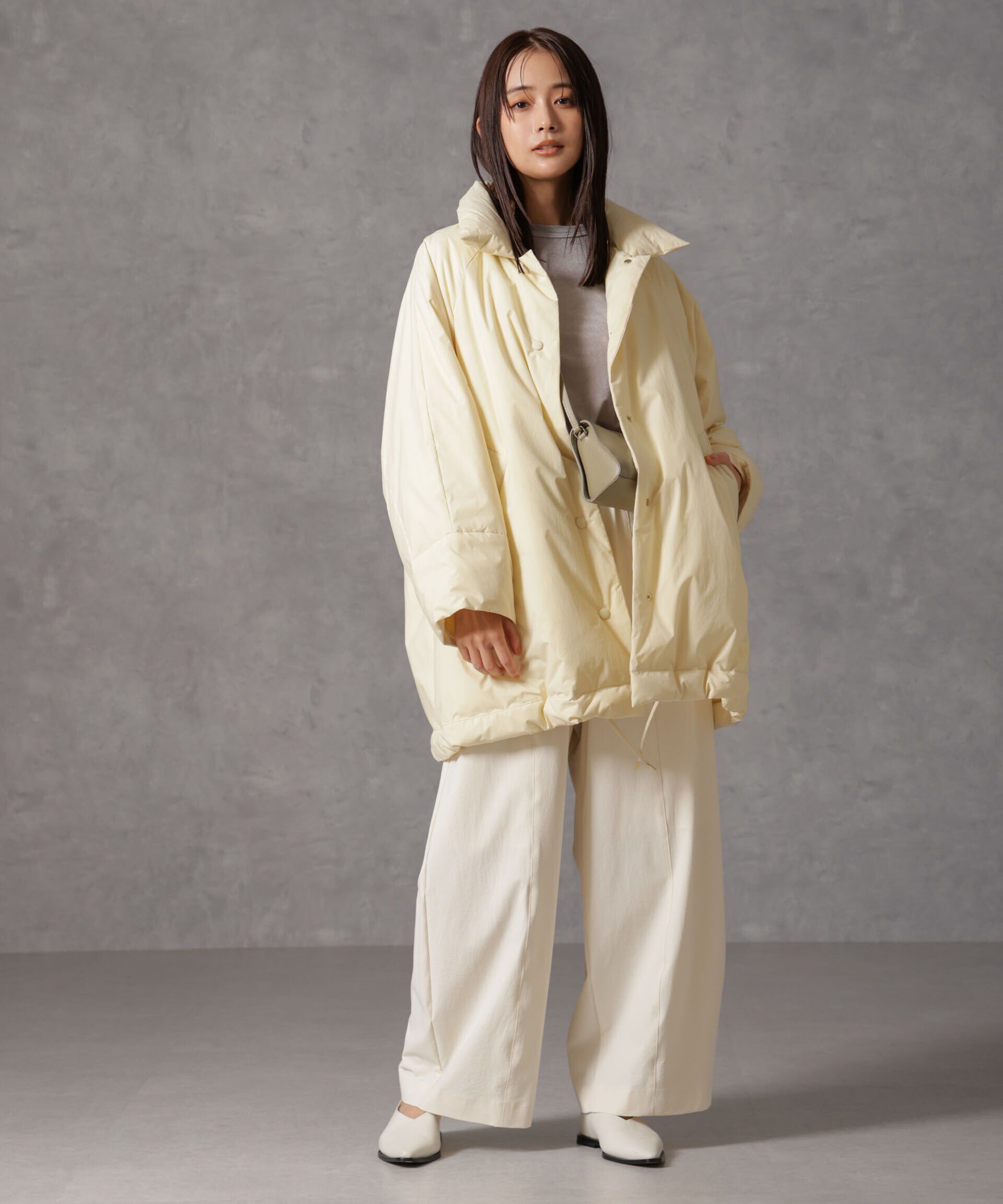 nano･universe「「西川ダウン(R)」ミドル丈バックタックコート」|ダウン|