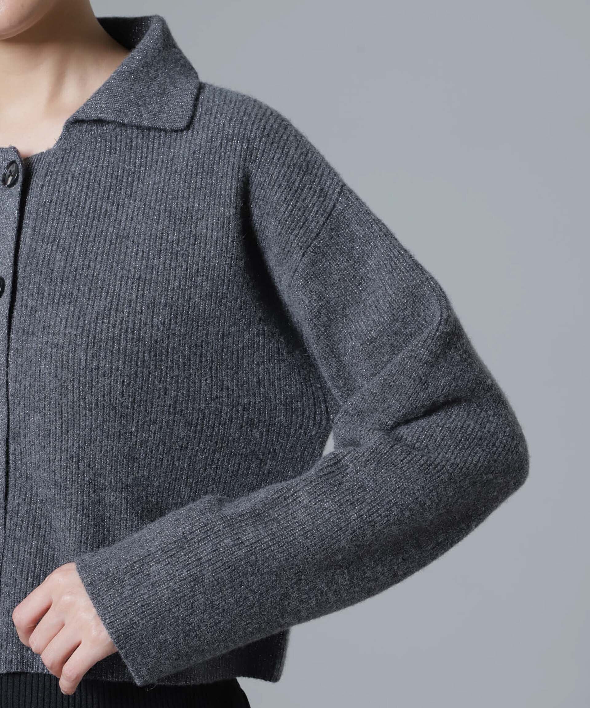 nano･universe「片畔ラメカラーカーディガン」|ニット・セーター|