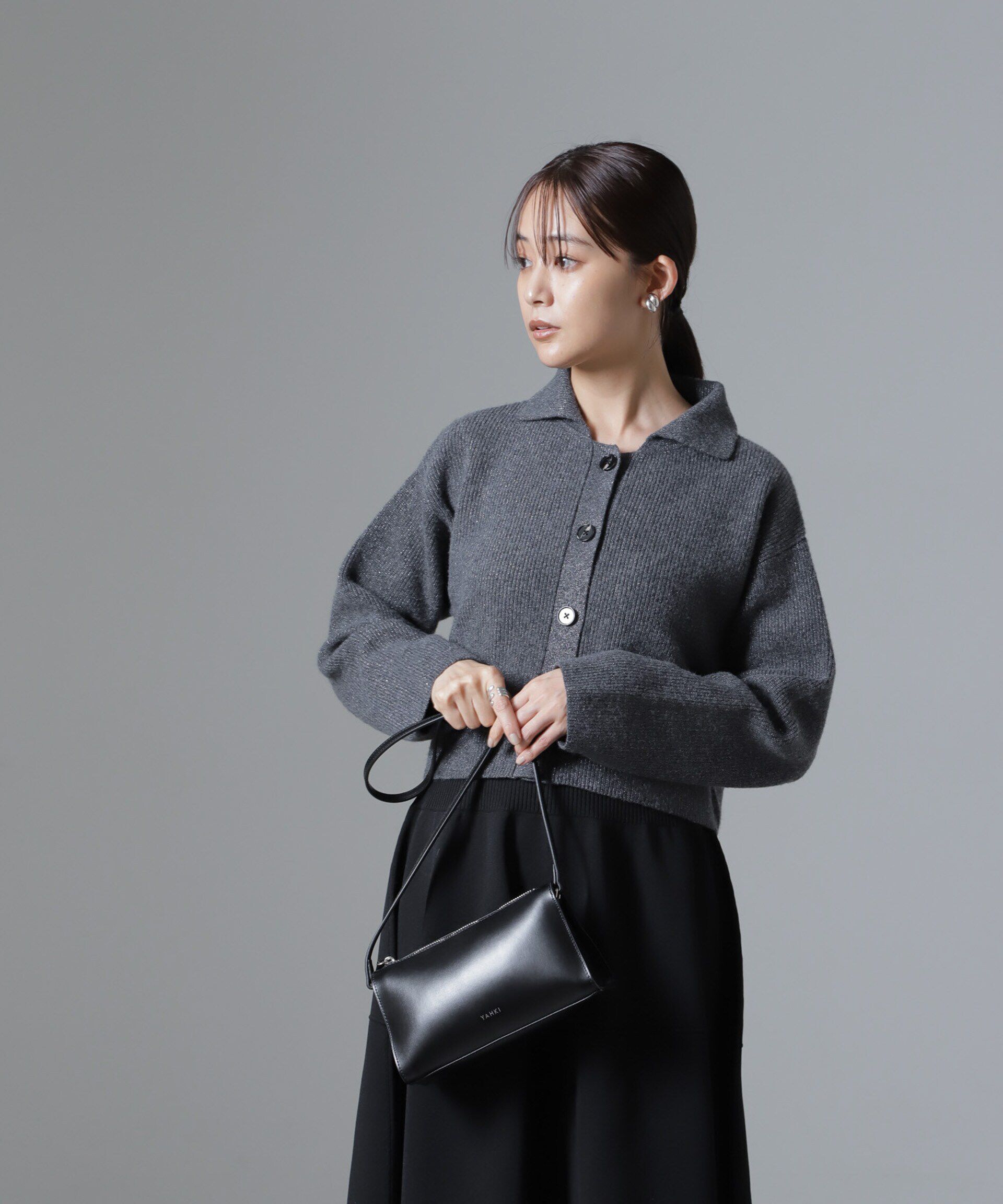 nano･universe「片畔ラメカラーカーディガン」|ニット・セーター|