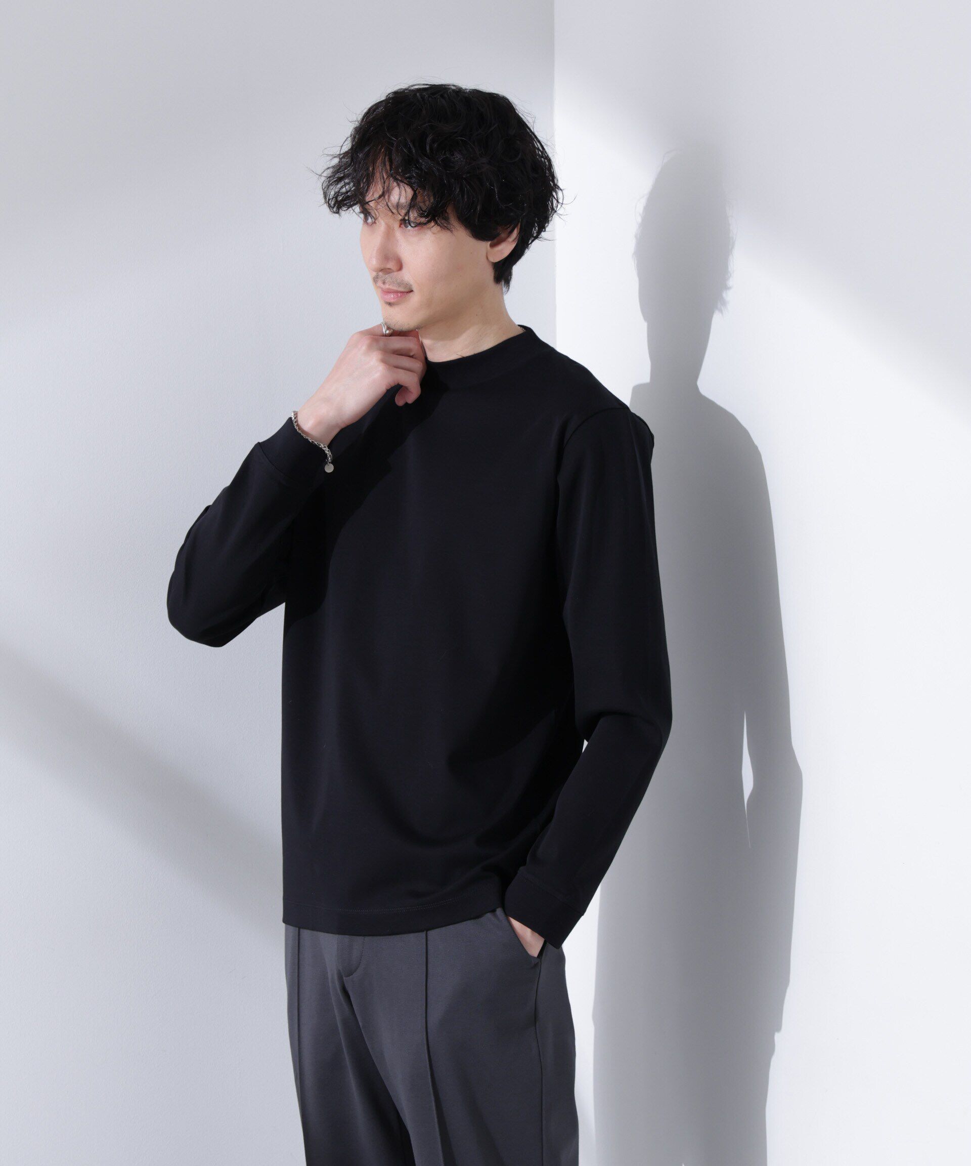 nano･universe「アンチスメルモックネックTシャツ 長袖」|Tシャツ・カットソー|