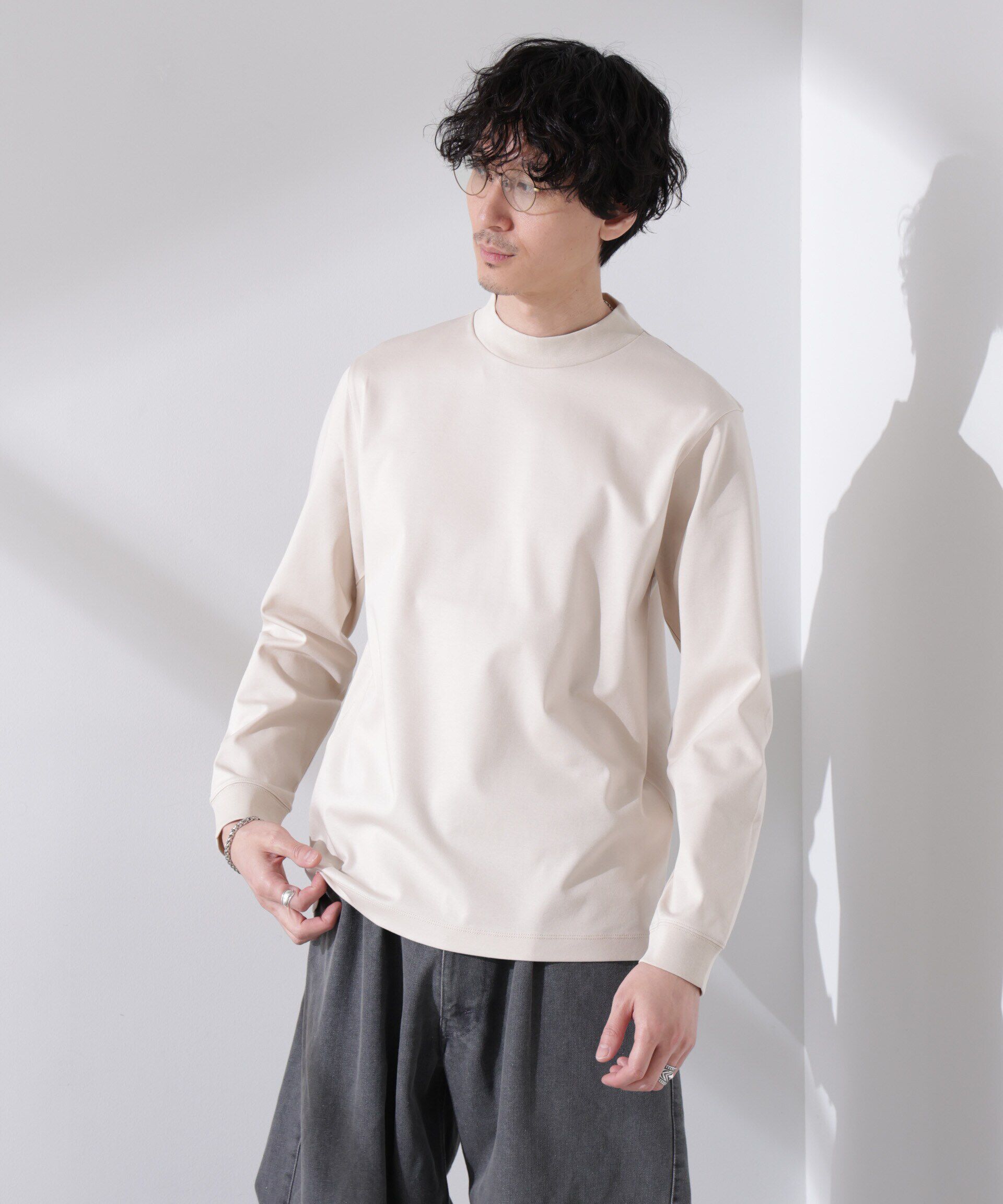 nano･universe「アンチスメルモックネックTシャツ 長袖」|Tシャツ・カットソー|