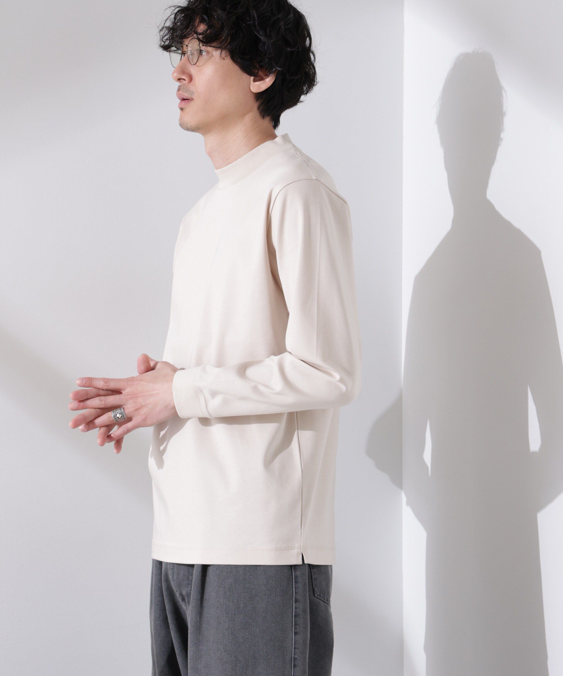 nano･universe「アンチスメルモックネックTシャツ 長袖」|Tシャツ・カットソー|