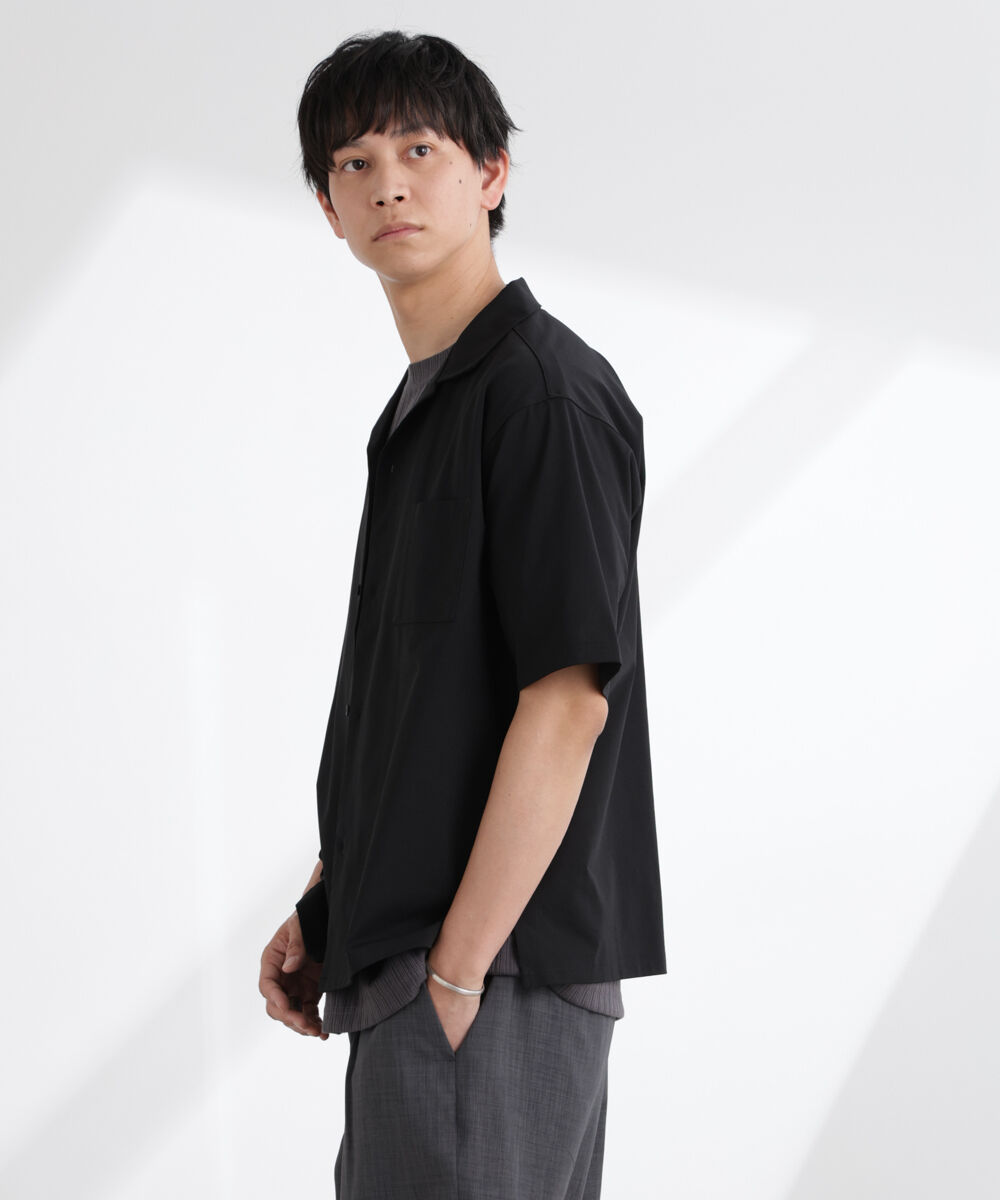 nano･universe「ドライジャージーオープンカラーシャツ 半袖(セットアップ可)」|シャツ・ブラウス|