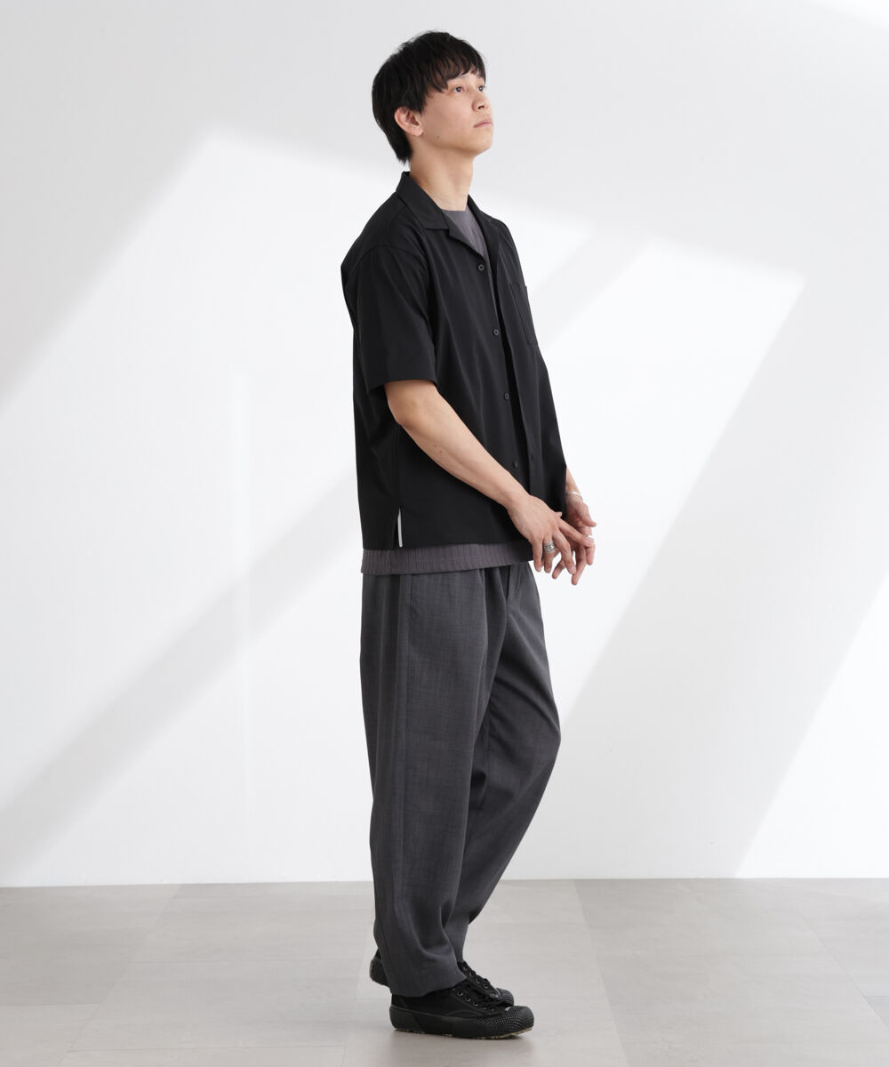 nano･universe「ドライジャージーオープンカラーシャツ 半袖(セットアップ可)」|シャツ・ブラウス|