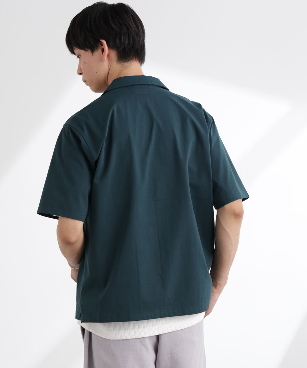 nano･universe「ドライジャージーオープンカラーシャツ 半袖(セットアップ可)」|シャツ・ブラウス|
