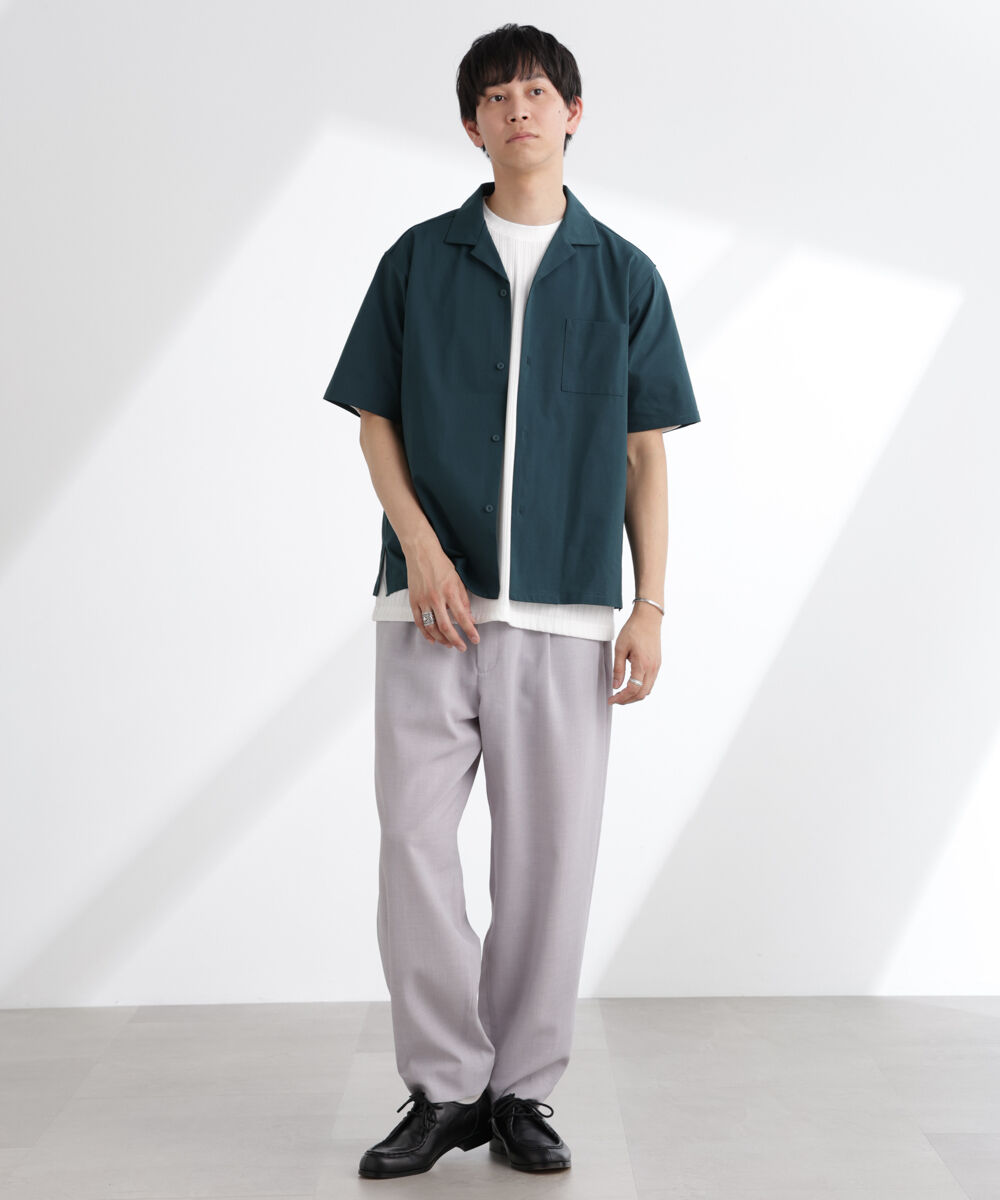 nano･universe「ドライジャージーオープンカラーシャツ 半袖(セットアップ可)」|シャツ・ブラウス|