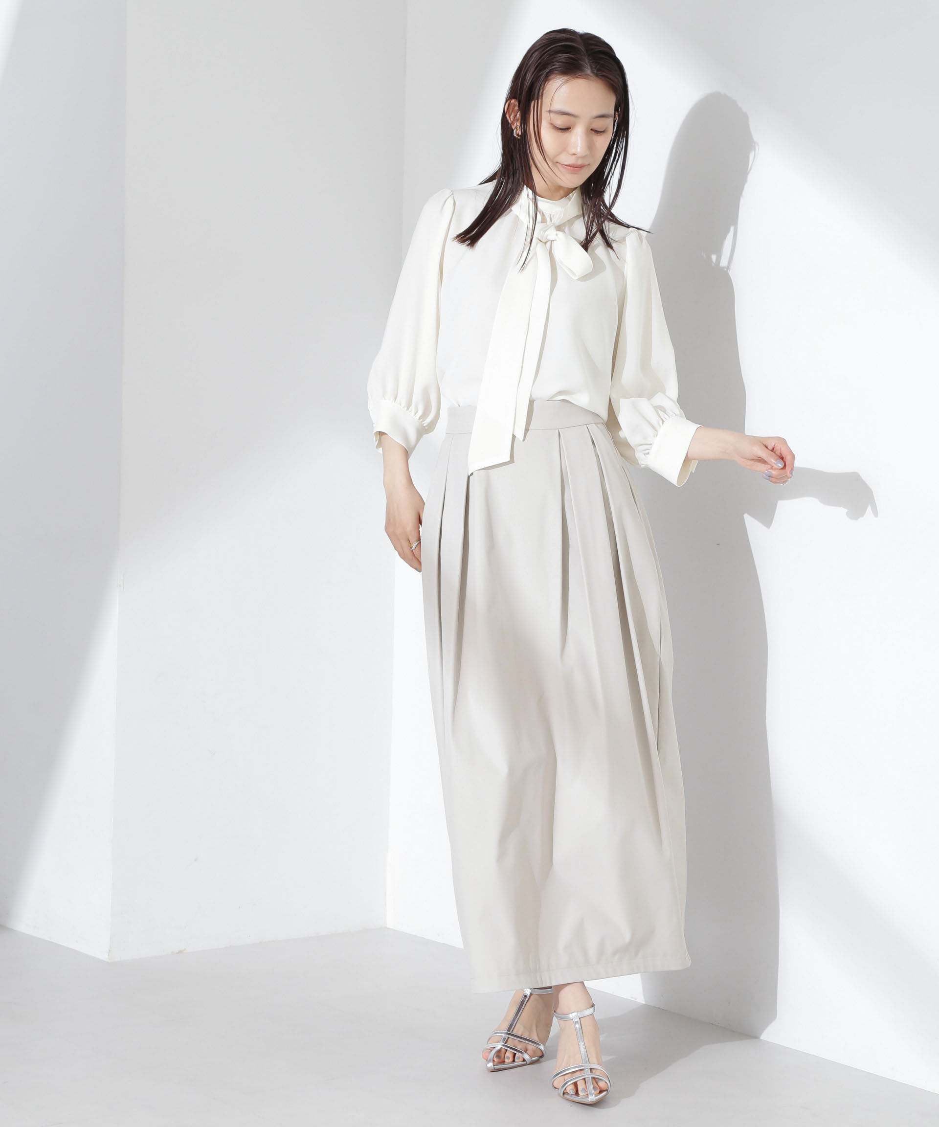 nano･universe「ボウタイ取り外し可2wayブラウス」|シャツ・ブラウス|