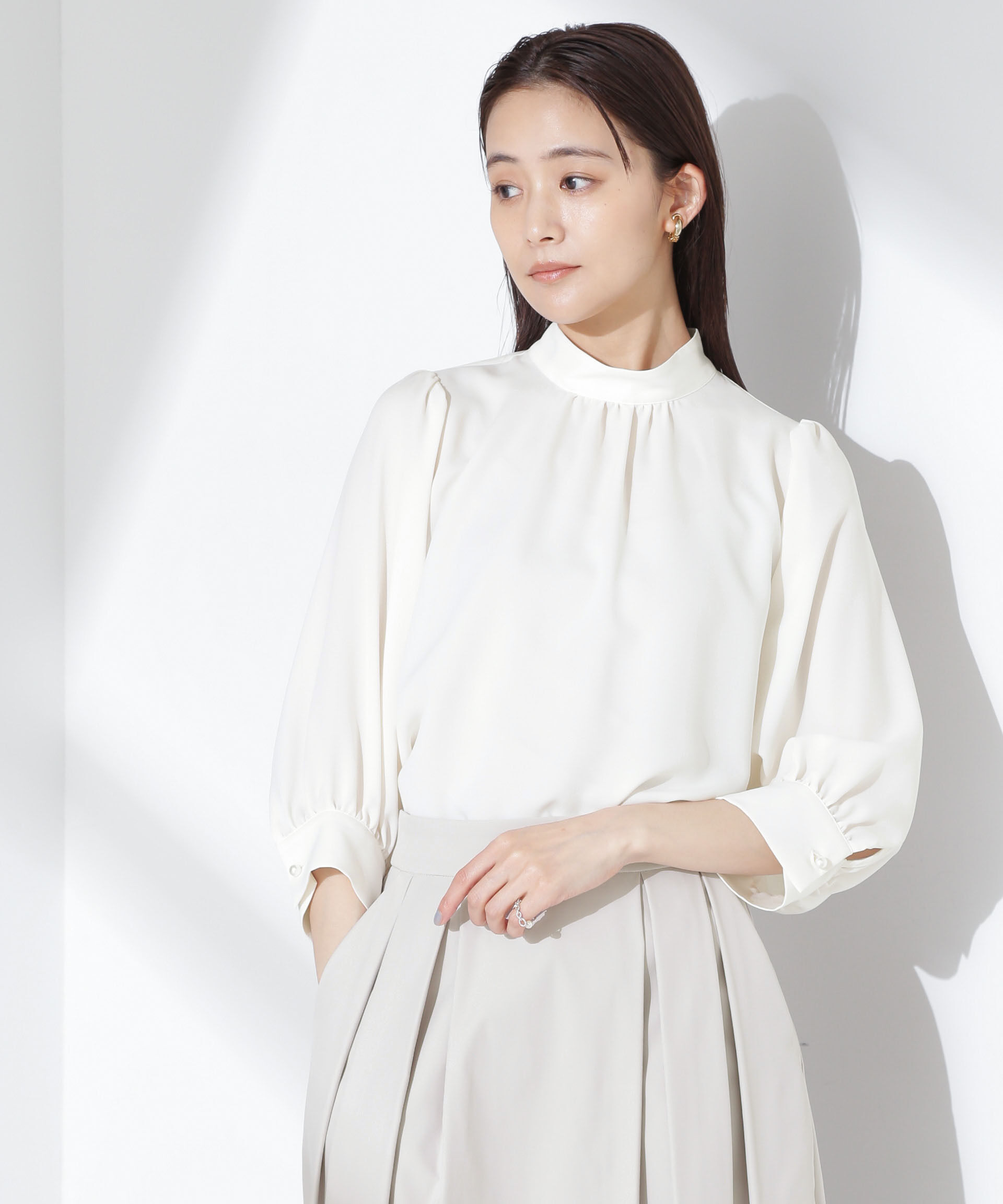 nano･universe「ボウタイ取り外し可2wayブラウス」|シャツ・ブラウス|