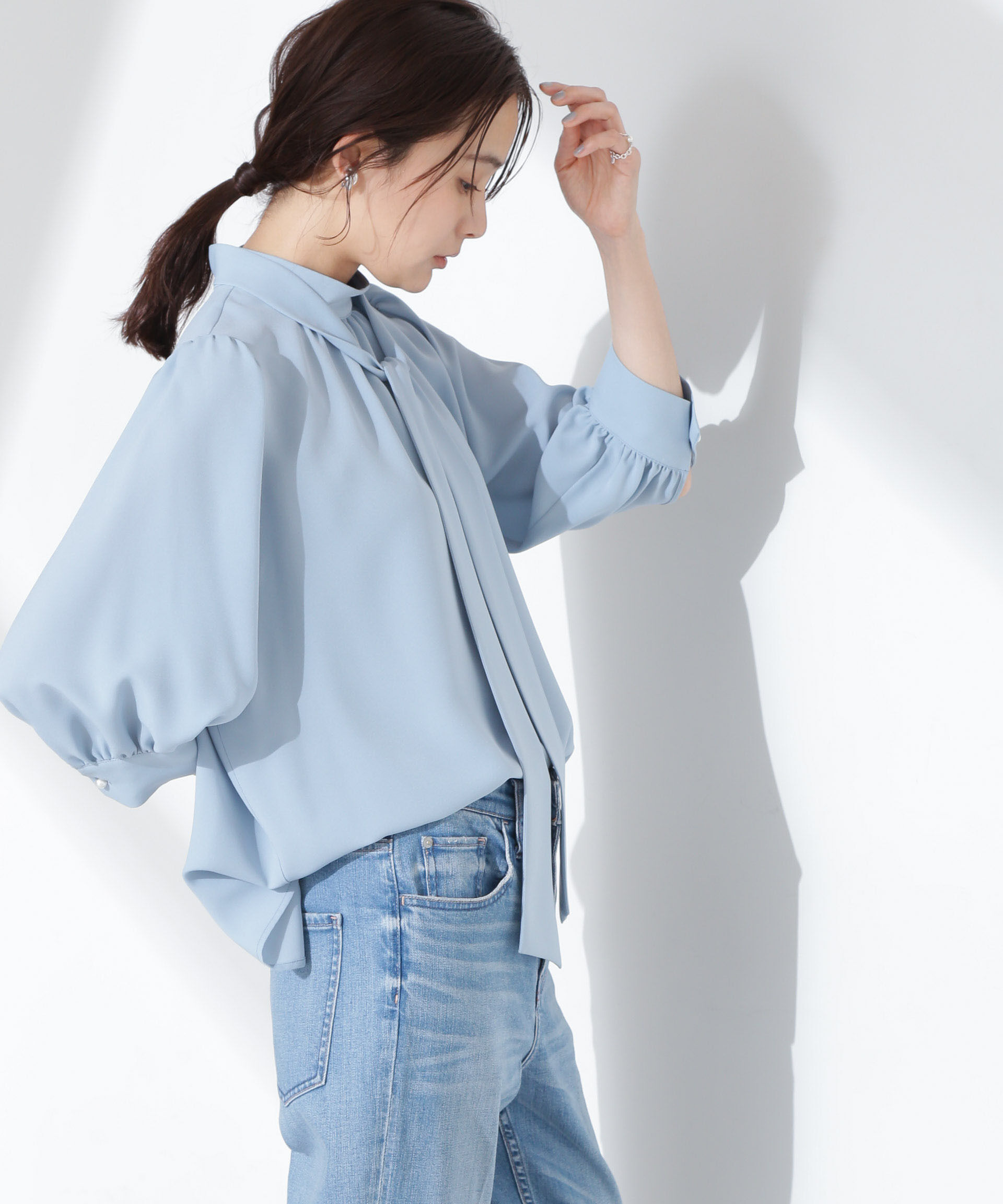 nano･universe「ボウタイ取り外し可2wayブラウス」|シャツ・ブラウス|