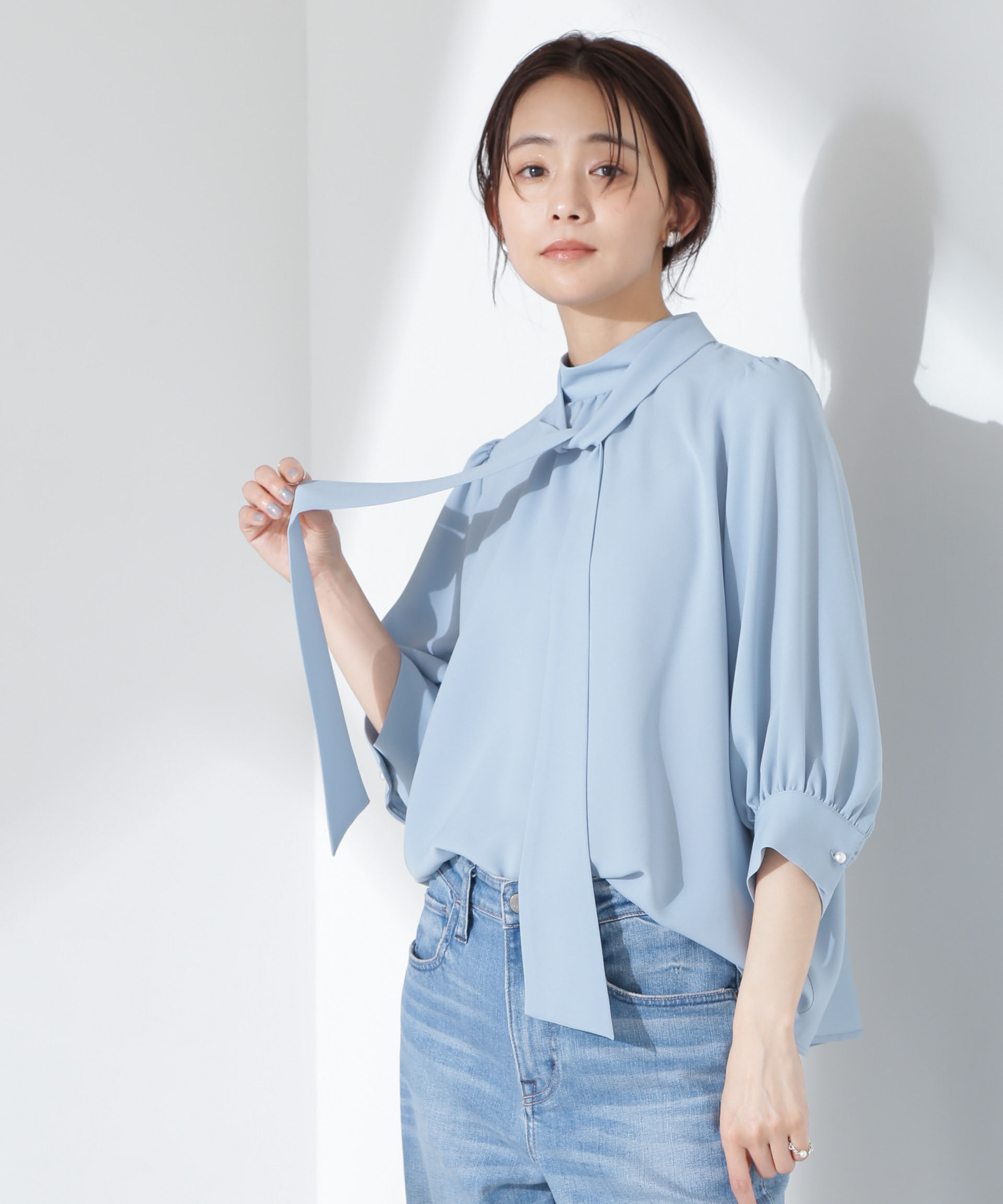 nano･universe「ボウタイ取り外し可2wayブラウス」|シャツ・ブラウス|