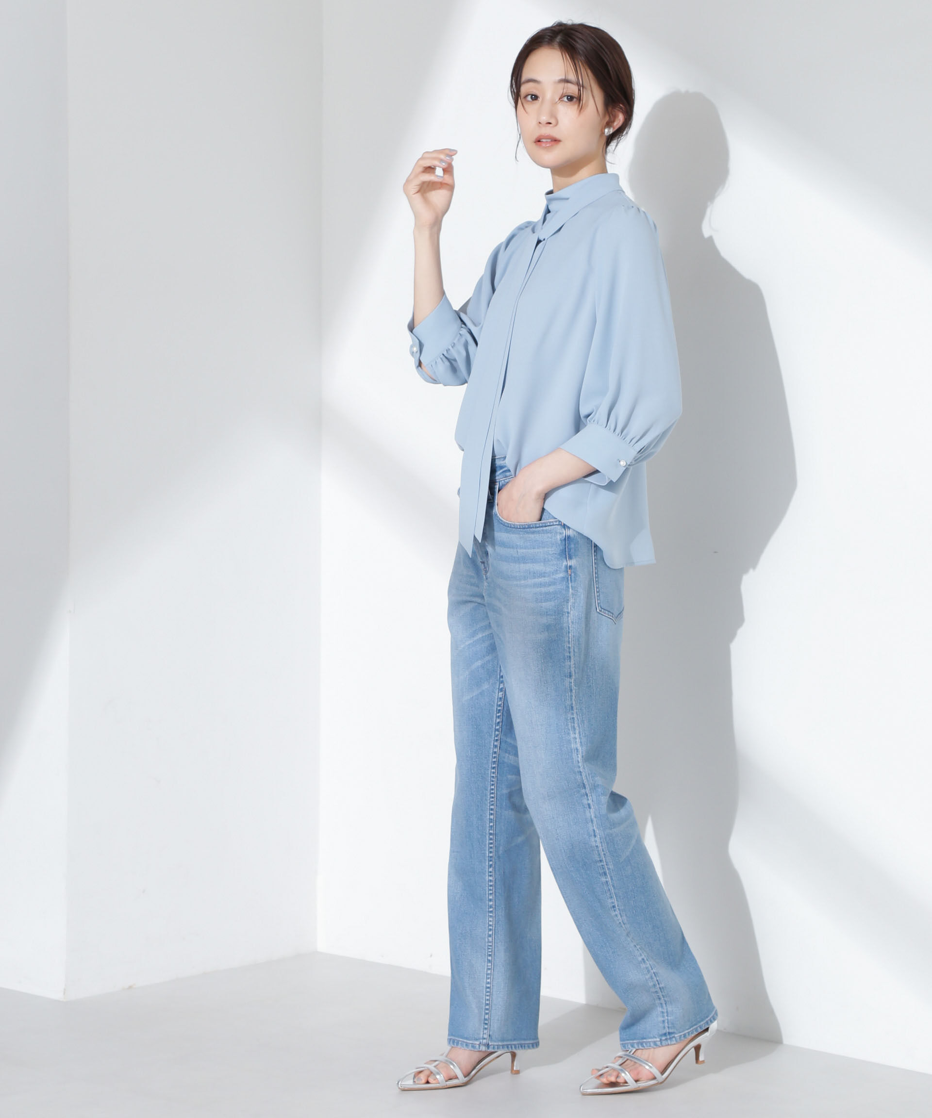 nano･universe「ボウタイ取り外し可2wayブラウス」|シャツ・ブラウス|