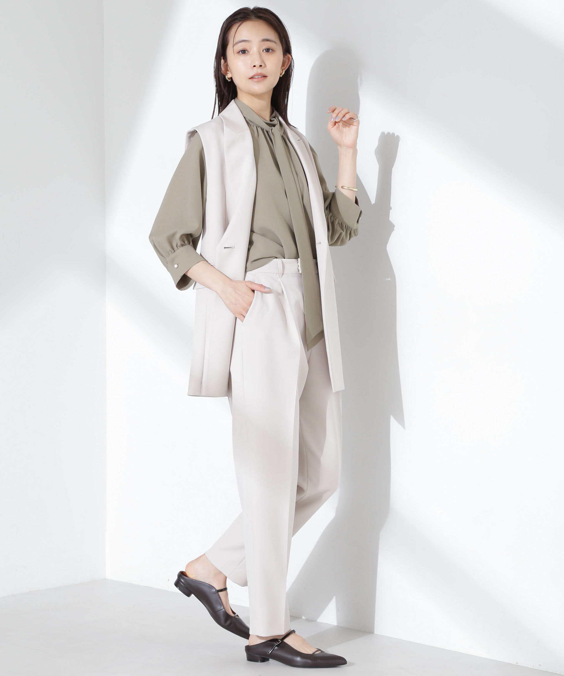 nano･universe「ボウタイ取り外し可2wayブラウス」|シャツ・ブラウス|