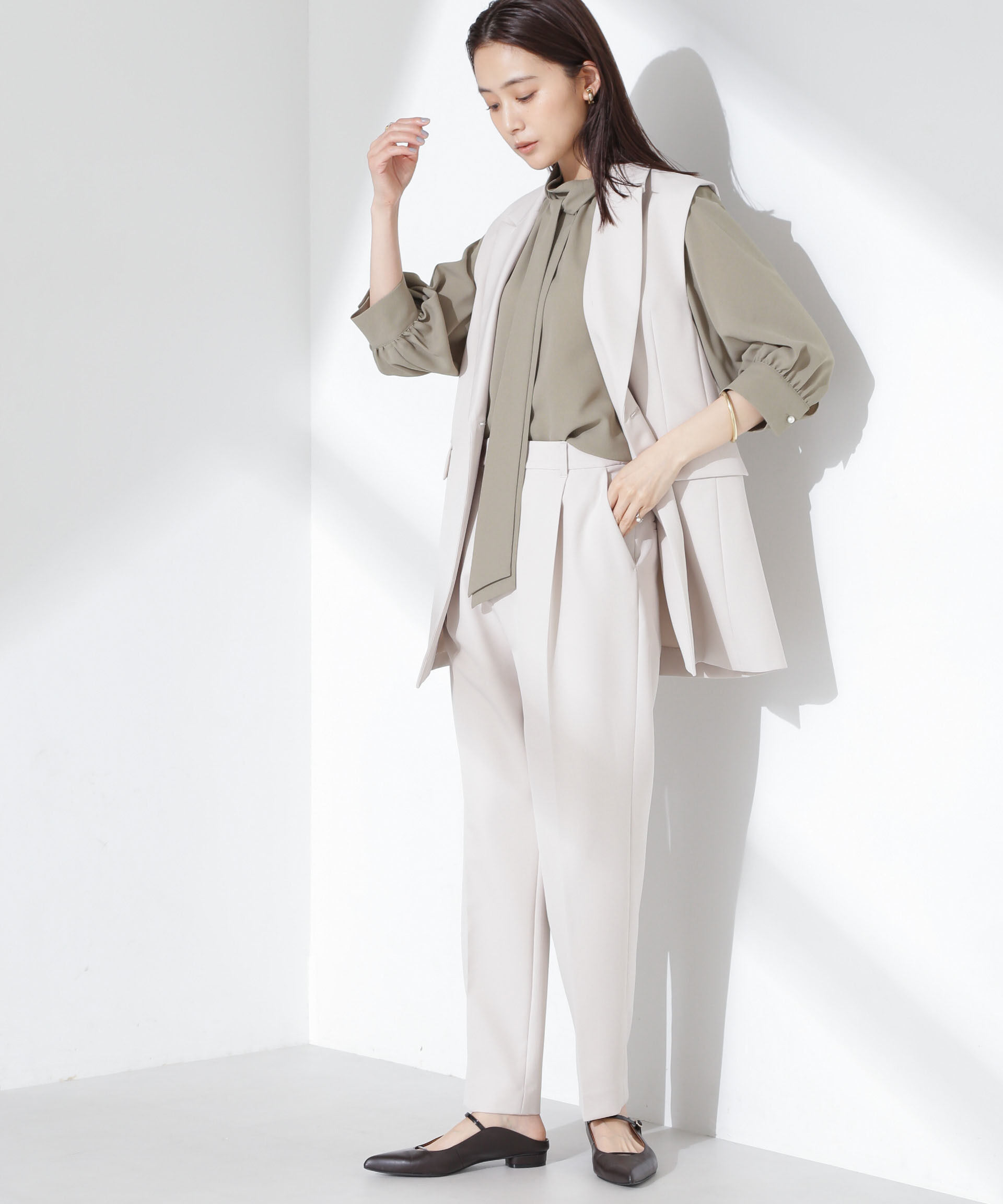 nano･universe「ボウタイ取り外し可2wayブラウス」|シャツ・ブラウス|