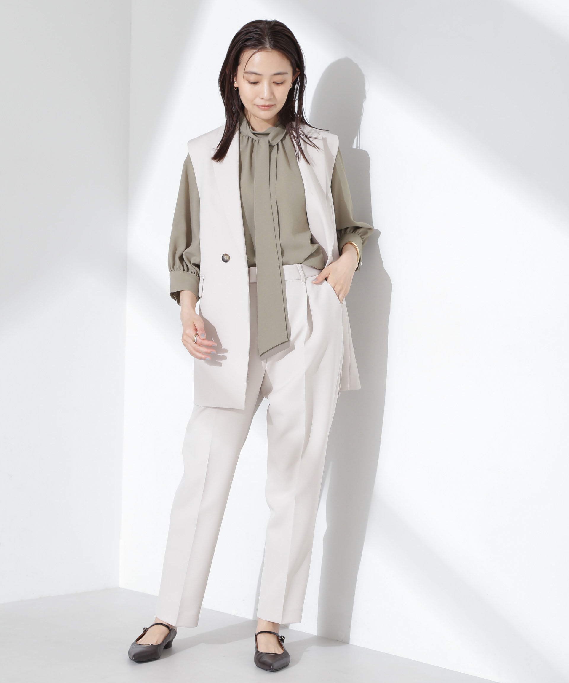 nano･universe「ボウタイ取り外し可2wayブラウス」|シャツ・ブラウス|