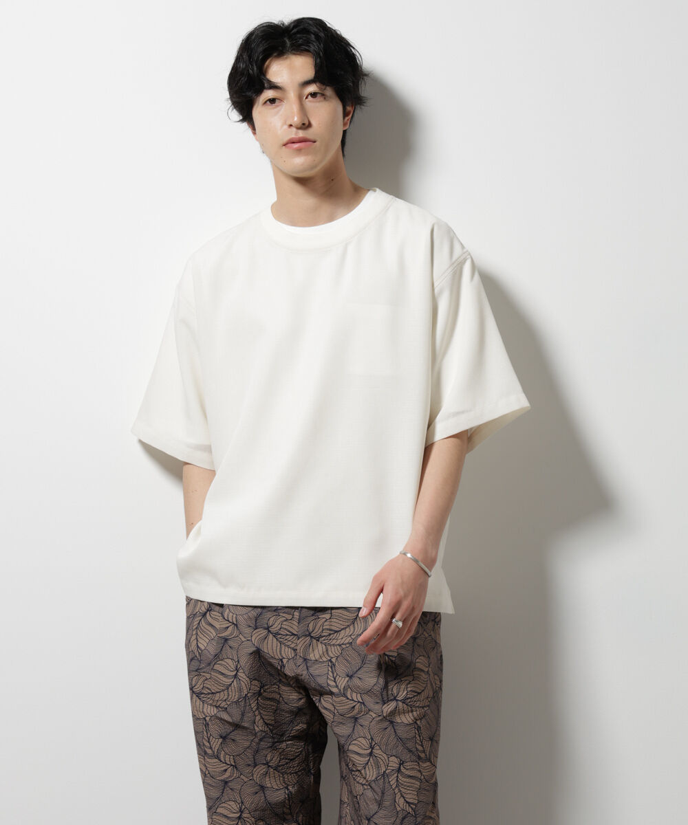 nano･universe「テックリネン布帛Tシャツ 半袖」|Tシャツ・カットソー|